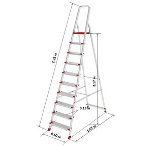 лестница – стремянка 10 ступеней, со ступенями 130 мм